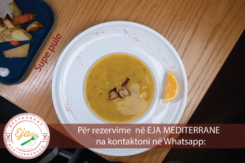 Supe pule nga Restorant EJA MEDITERRANE, rezervim restorant elegant Tirane qender, rezervim tavoline restorant Tirane, restorant premium Tirane rezervim, restorant autentik Tirane rezervim darke qender, restorant me gatime mediterrane ne Tirane