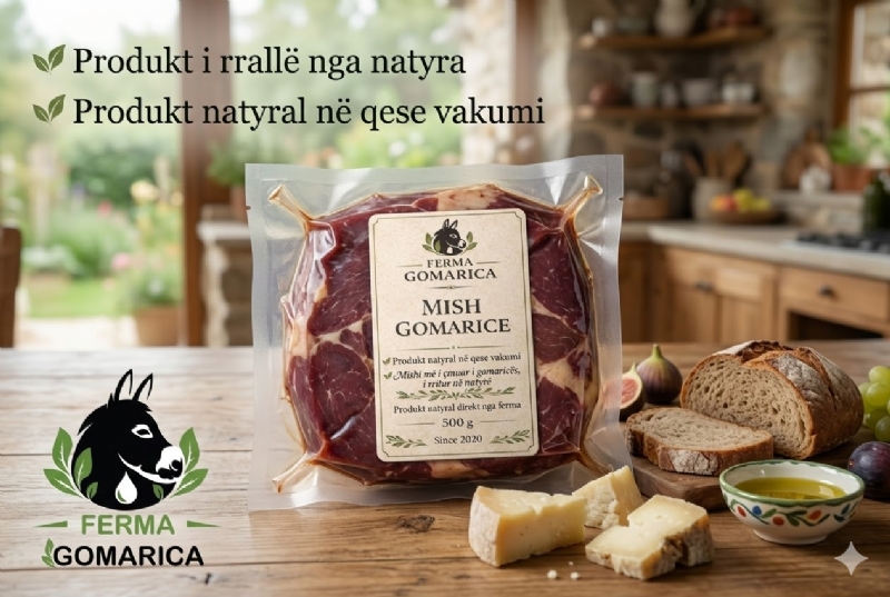Mish gomarice burim proteinash, mish gomarice ushqim proteinik natyral, mish gomarice ushqim i shendetshem, mish gomarice ushqim tradicional shqiptar, mish gomarice ushqim natyral familjar, mish gomarice ushqim per energji
