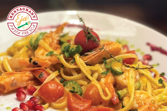 EJA Restaurant, Tagliatelle, Polognese, Porcini tartuf, Shampignion karkalec shafran, Gatime me peshk, Fileto levreku, Fileto salmoni, rezervim restorant romantik Tirane qender, reserve table couples Tirana Albania, prenotazione per due Tirana ristorante